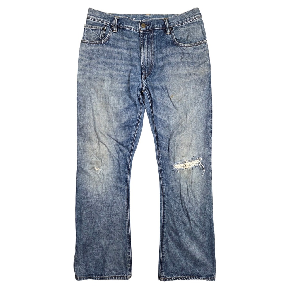 Gap 1969 Bootcut Jeans Mens 30x30 Medium Wash Distressed Denim Casual Everyday